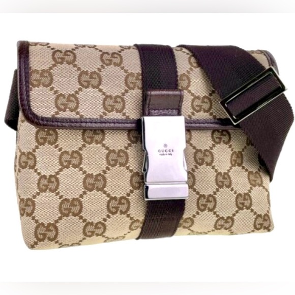 Authentic GUCCI Brown Monogram Crossbody Bag - Picture 1 of 10